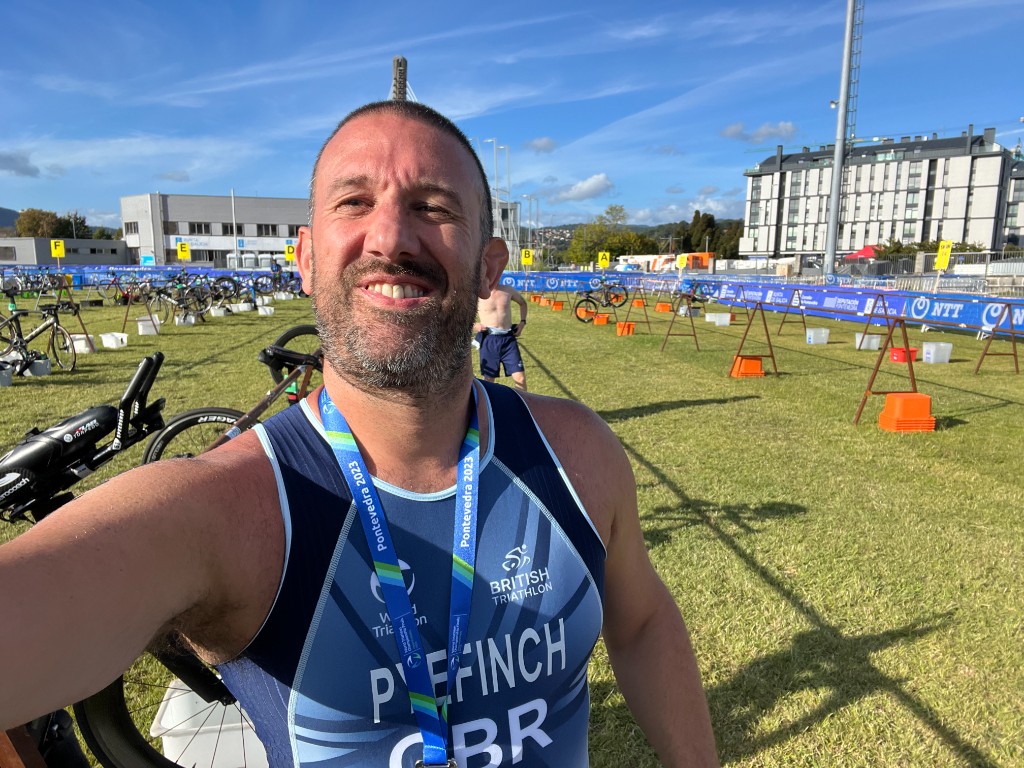 Darren Pyefinch representing Great Britain at triathlon